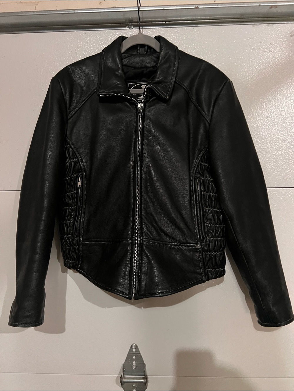 Black leather jacket